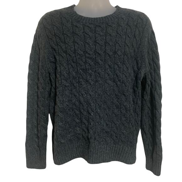 Express Cable Knit Wool Blend Cardigan Sweater Mens Size L - Picture 6 of 7